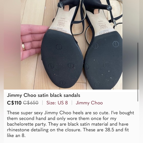 Jimmy Choo satin black sandals - Picture 6 of 7